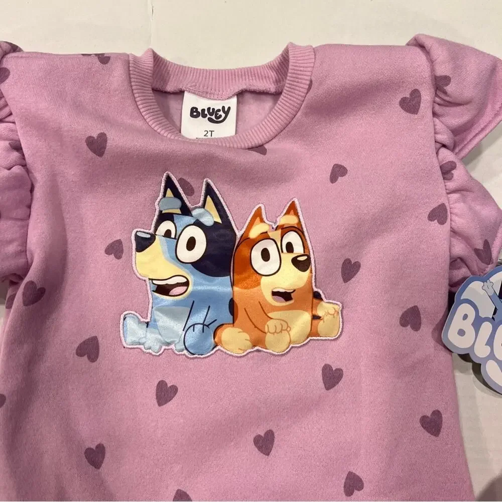 Bluey Girls Purple Fleece Skort Outfit